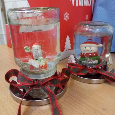 2nd Year ArtChristmas Cards and Snow Globes