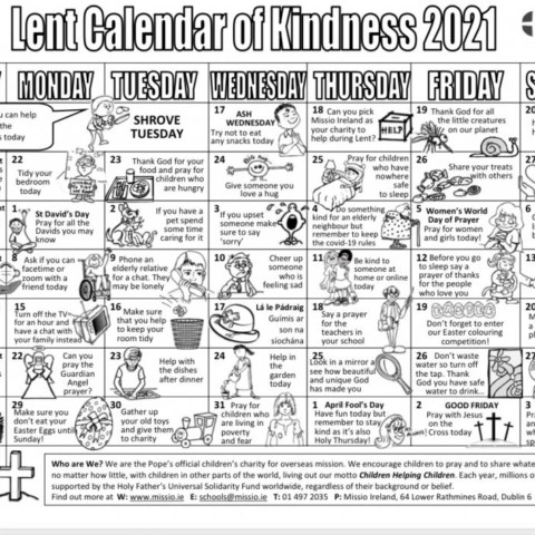 Lent Calendar of Kindness